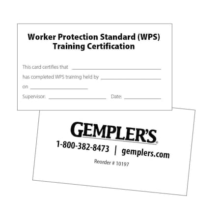 Gemplers Gemplers WPS Training Certification Card, Pkg. of 25 10197-17